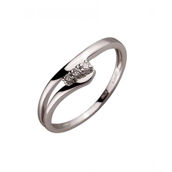 Золотое кольцо с белыми бриллиантами