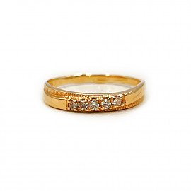 Кольцо из золота в красном цвете с цирконом 01-200270104