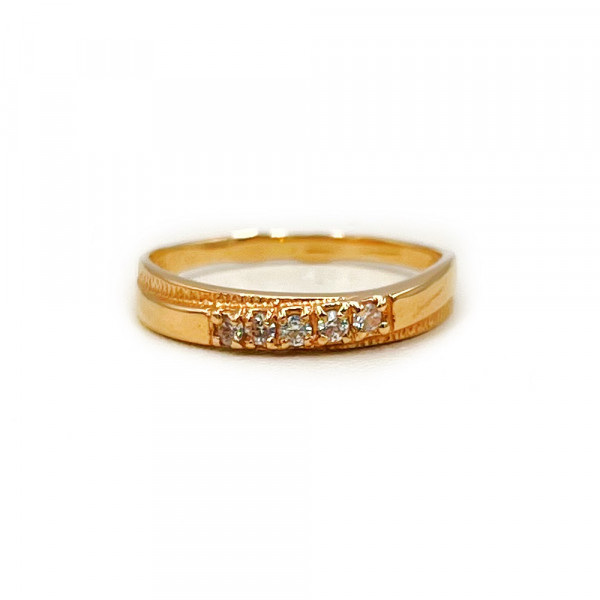 Кольцо из золота в красном цвете с цирконом