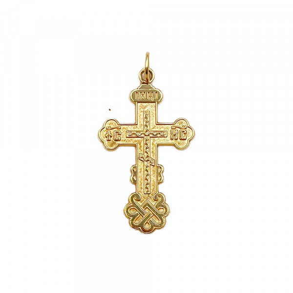 Крестик из золота желтого цвета