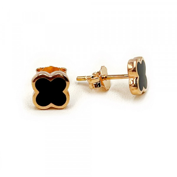 Сережки з золота червоного кольору з емаллю