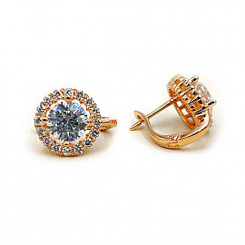 Серьги из золота красного цвета с цирконом 01-200847304