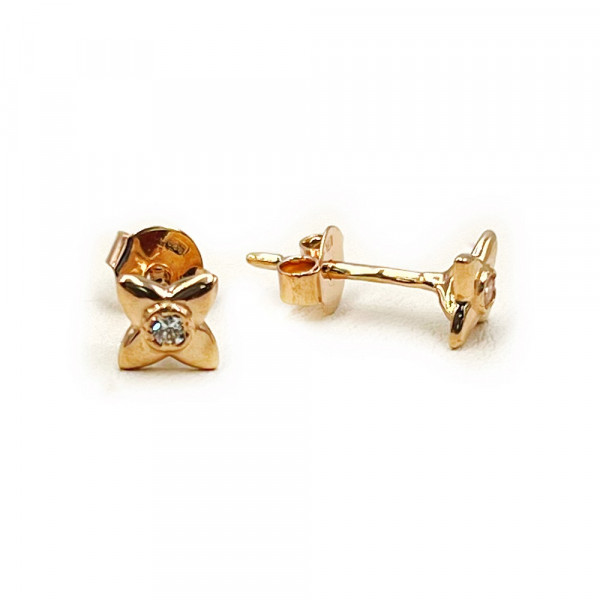 Сережки з золота червоного кольору з цирконом