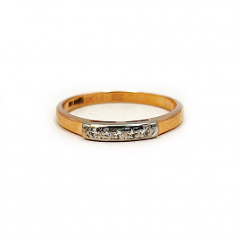 Каблучка з золота з жовтими діамантами 01-200878304