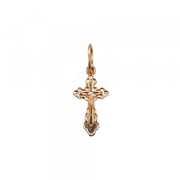 Золотой крестик в красном цвете