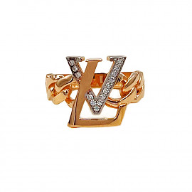 Золота каблучка червоного з білим кольору з цирконом 01-200893304