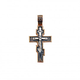 Крестик из красного с белым золота 01-200900404