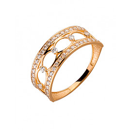 Золота каблучка з цирконом 01-19306005