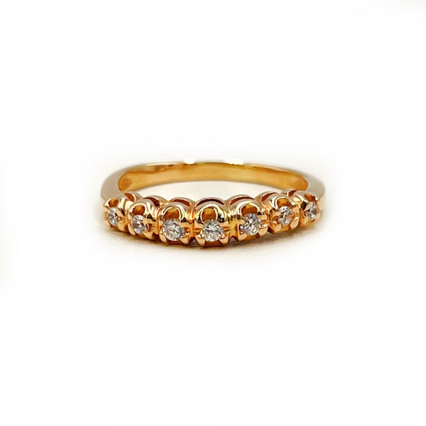 Золота каблучка у червоному кольорі з цирконом