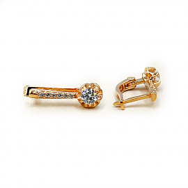 Серьги из красного золота с цирконом 01-200589905