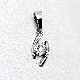 Золотий кулон у білому кольорі з білим та жовтими діамантами 01-200759505