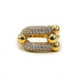 Кольцо из золота желтого цвета с цирконом 01-200768505