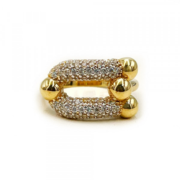 Кольцо из золота желтого цвета с цирконом