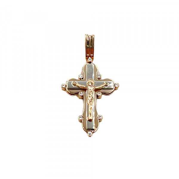 Золотий хрестик з цирконом