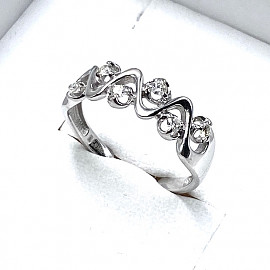 Золота каблучка з білими діамантами