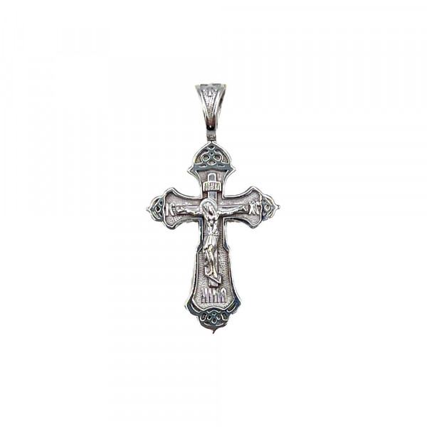 Хрестик з золота у білому кольорі