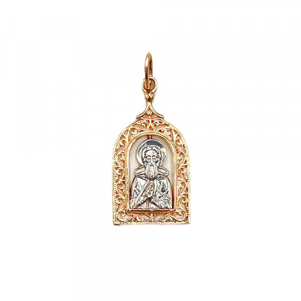 Ладанка из золота в красном с белым цвете