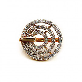 Каблучка з червоного з білим золота з цирконом 01-200107906