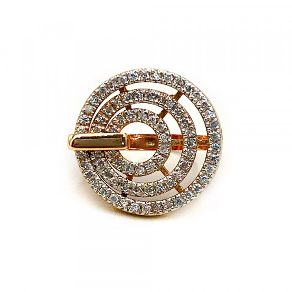 Каблучка з червоного з білим золота з цирконом