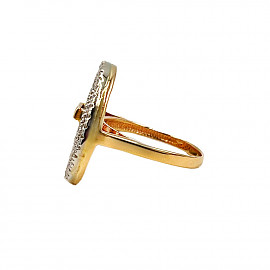 Каблучка з червоного з білим золота з цирконом