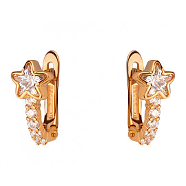 Серьги из золота с цирконом 01-200160006