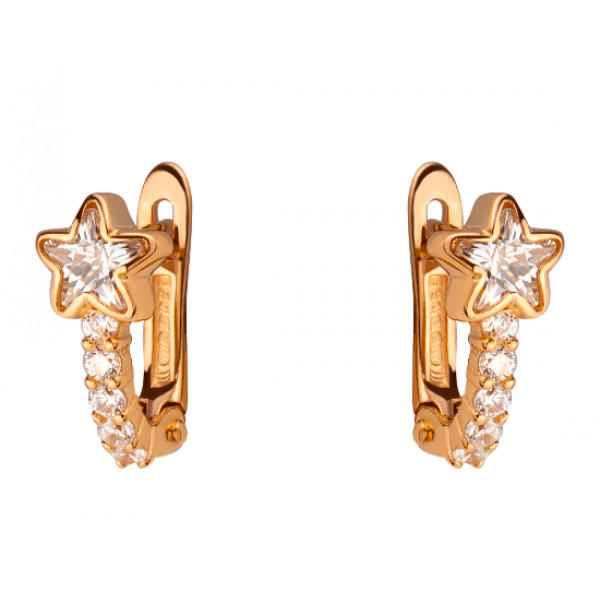 Серьги из золота с цирконом