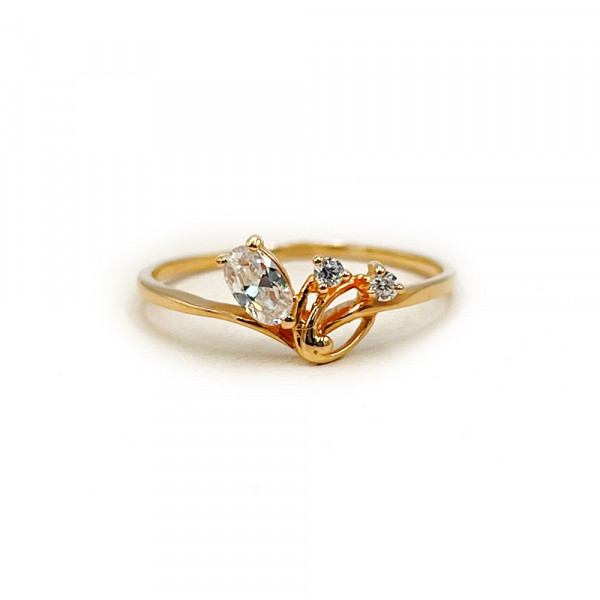 Каблучка з золота з цирконом