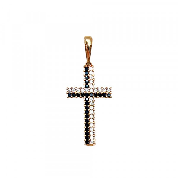 Крестик из золота с цирконом