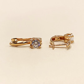 Серьги из золота красного цвета с цирконом 01-200285806