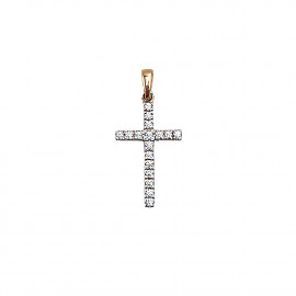 Крестик из золота с цирконом 01-200299306