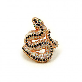 Кольцо из золота с цирконом «Змея» 01-200750106