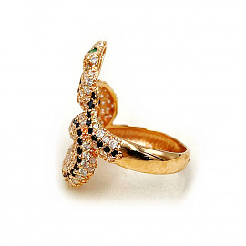 Кольцо из золота с цирконом «Змея»