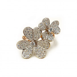 Золотое кольцо с цирконом «Цветы» 01-200768506