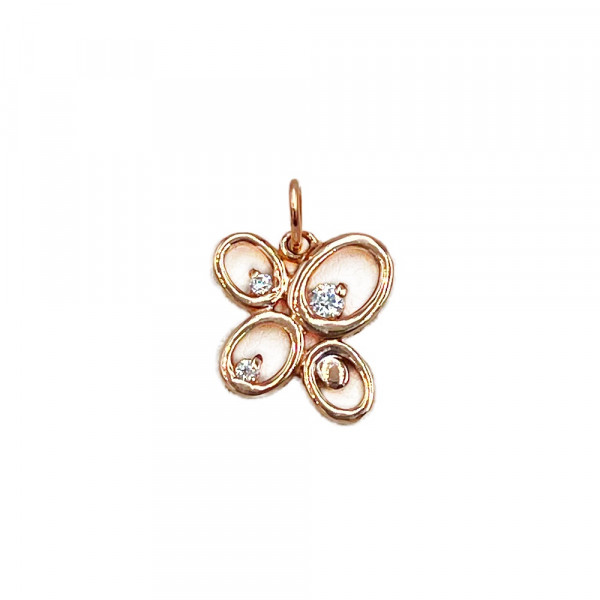 Золотий кулон червоного кольору з цирконом