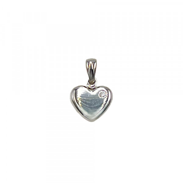 Кулон з золота білого кольору з білим діамантом