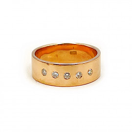 Обручка з золота з білими діамантами 01-200799806