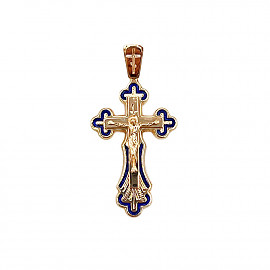 Золотий хрестик з емаллю 01-200809106