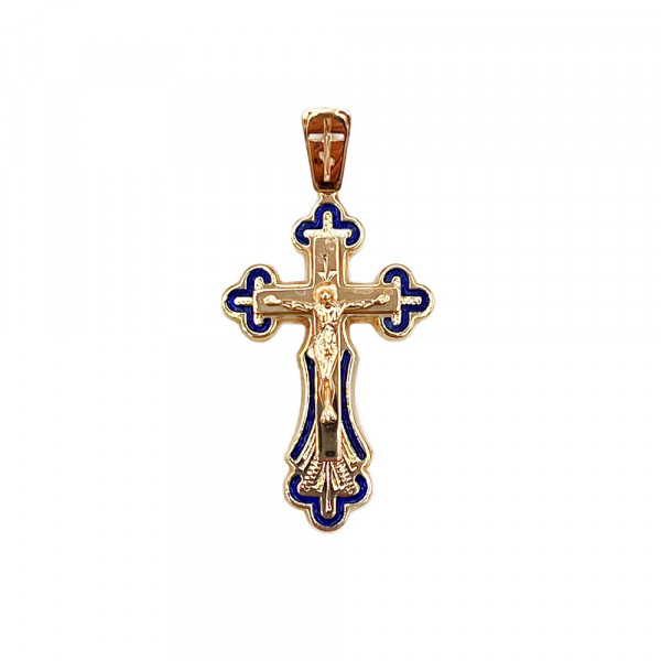 Золотий хрестик з емаллю