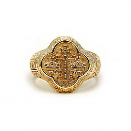 Золотий перстень у жовтому кольорі 01-200847306