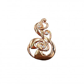 Брошь из золота красного цвета с желтыми бриллиантами 01-200872406