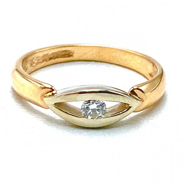 Золота каблучка з жовтим діамантом