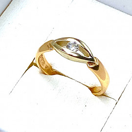 Золота каблучка з жовтим діамантом