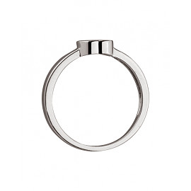 Золотое кольцо в белом цвете с белым бриллиантом «Сердце»