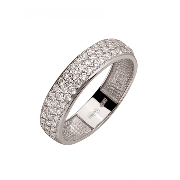 Кольцо из золота белого цвета с цирконом