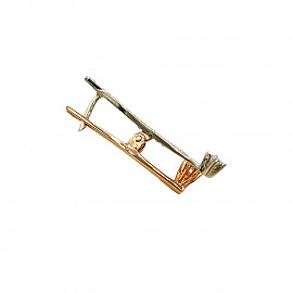 Серьги из золота красного с белым цвета с цирконом