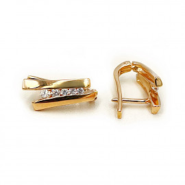 Серьги из золота красного цвета с цирконом 01-200624907