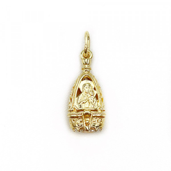 Кулон из желтого золота с цирконом