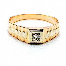 Золотой перстень с желтым бриллиантом 01-200789807