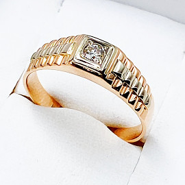 Золотой перстень с желтым бриллиантом