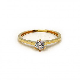 Каблучка з жовтого золота з цирконом 01-200799807